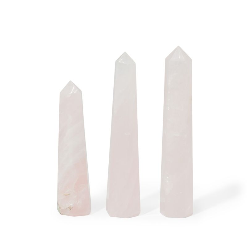 Gemstone Six Face Obelisk Points approx 11cm  - Rose Quartz