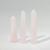 Gemstone Six Face Obelisk Points approx 11cm  - Rose Quartz