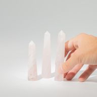Gemstone Six Face Obelisk Points approx 11cm  - Rose Quartz