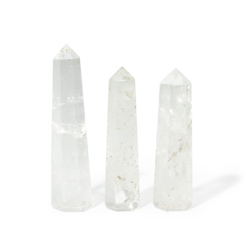 Gemstone Six Face Obelisk Points approx 11cm - Clear Quartz