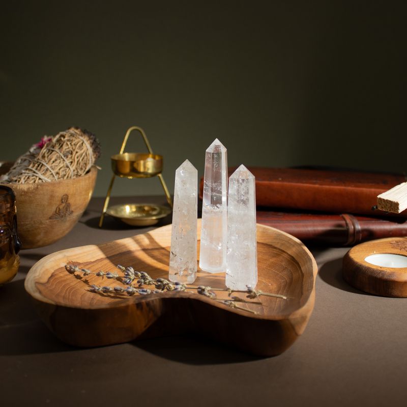 Gemstone Six Face Obelisk Points approx 11cm - Clear Quartz