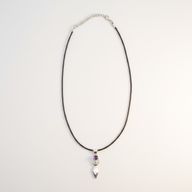 Indian Devotional Pendants - Silver Plated (45cm Cord)- Goddess Amethyst