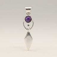 Indian Devotional Pendants - Silver Plated (45cm Cord)- Goddess Amethyst