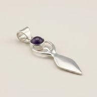 Indian Devotional Pendants - Silver Plated (45cm Cord)- Goddess Amethyst