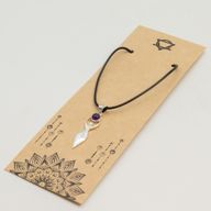 Indian Devotional Pendants - Silver Plated (45cm Cord)- Goddess Amethyst