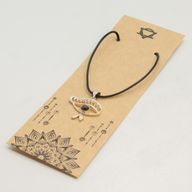 Indian Devotional Pendants - Silver Plated (45cm Cord)- Cleopatra Eye - Iolite