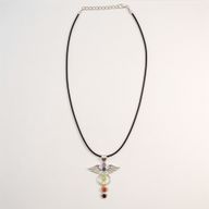 Indian Devotional Pendants - Silver Plated (45cm Cord)- Angel Chakra
