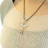 Indian Devotional Pendants - Silver Plated (45cm Cord)- Angel Chakra