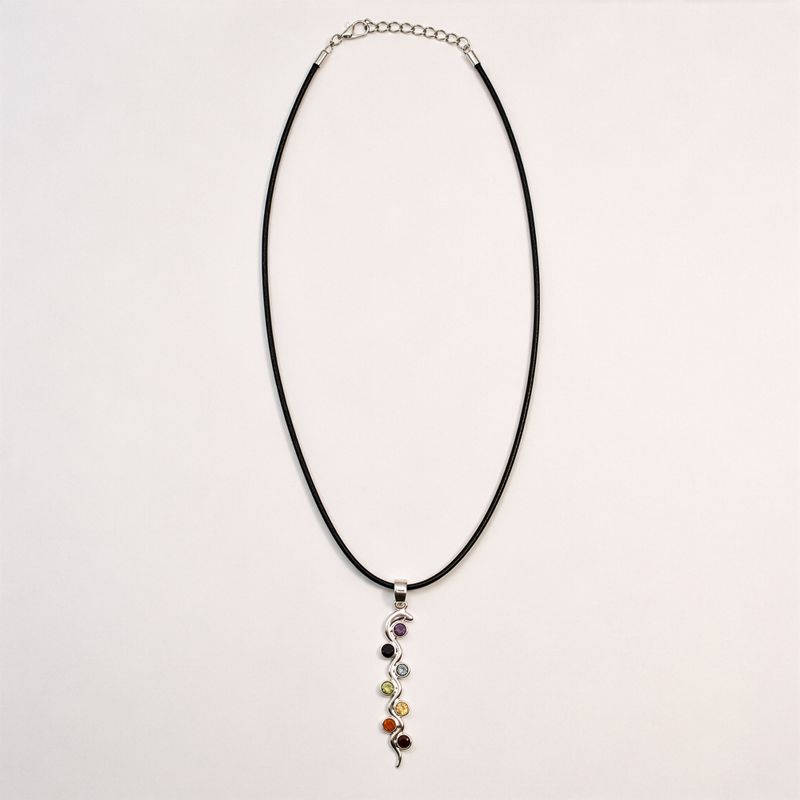 Indian Devotional Pendants - Silver Plated (45cm Cord)- Snake Chakra