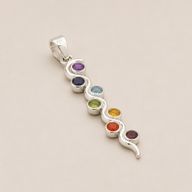 Indian Devotional Pendants - Silver Plated (45cm Cord)- Snake Chakra