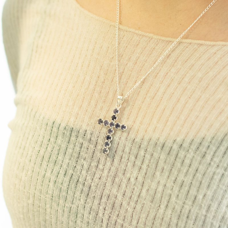 Indian Devotional Pendants - Silver Plated (45cm Chain)- Ionite Crucifix