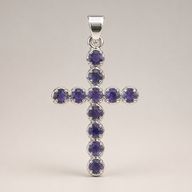 Indian Devotional Pendants - Silver Plated (45cm Chain)- Ionite Crucifix