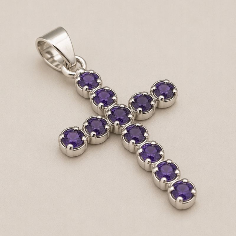 Indian Devotional Pendants - Silver Plated (45cm Chain)- Ionite Crucifix