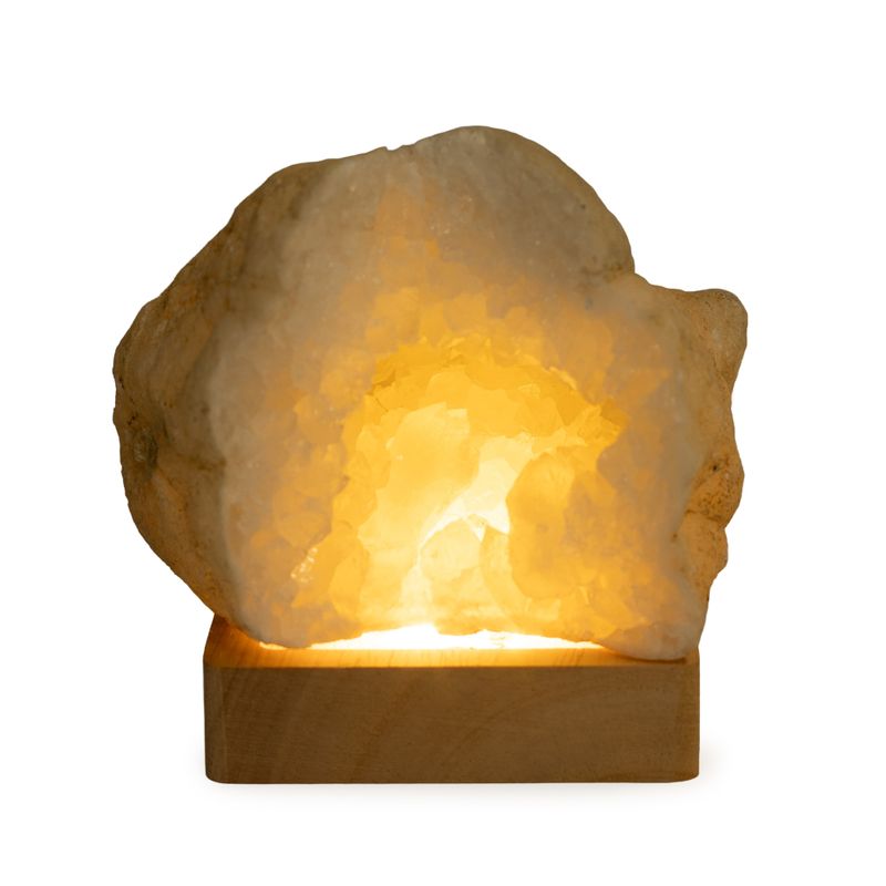 8cm Square Wooden USB LED Stand - Cool/Warm/Daylight