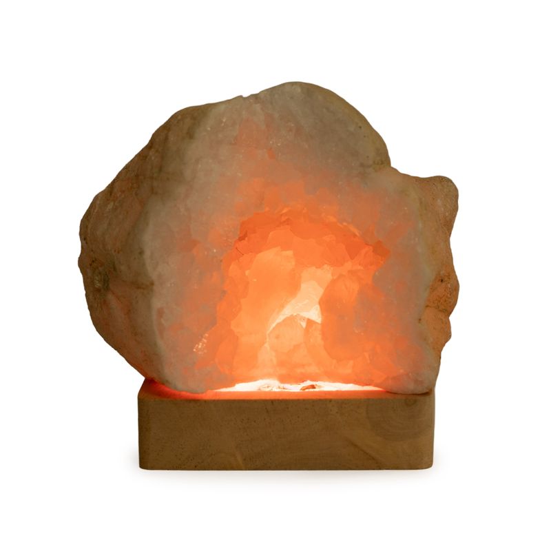 8cm Square Wooden USB LED Stand - Multi Colour