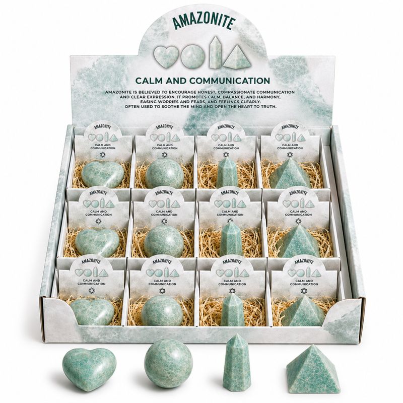 Amazonite Gemstone Retail Display Pack - Assorted Shapes