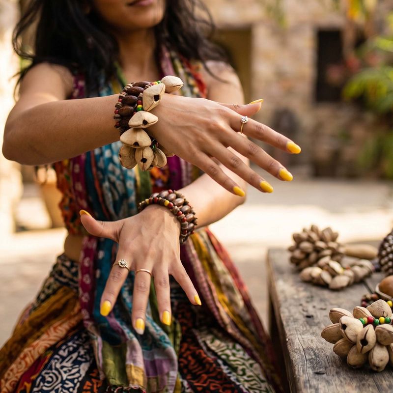 Kenari Shell Hand Shaker - Rattle Bracelet (15 Shells)