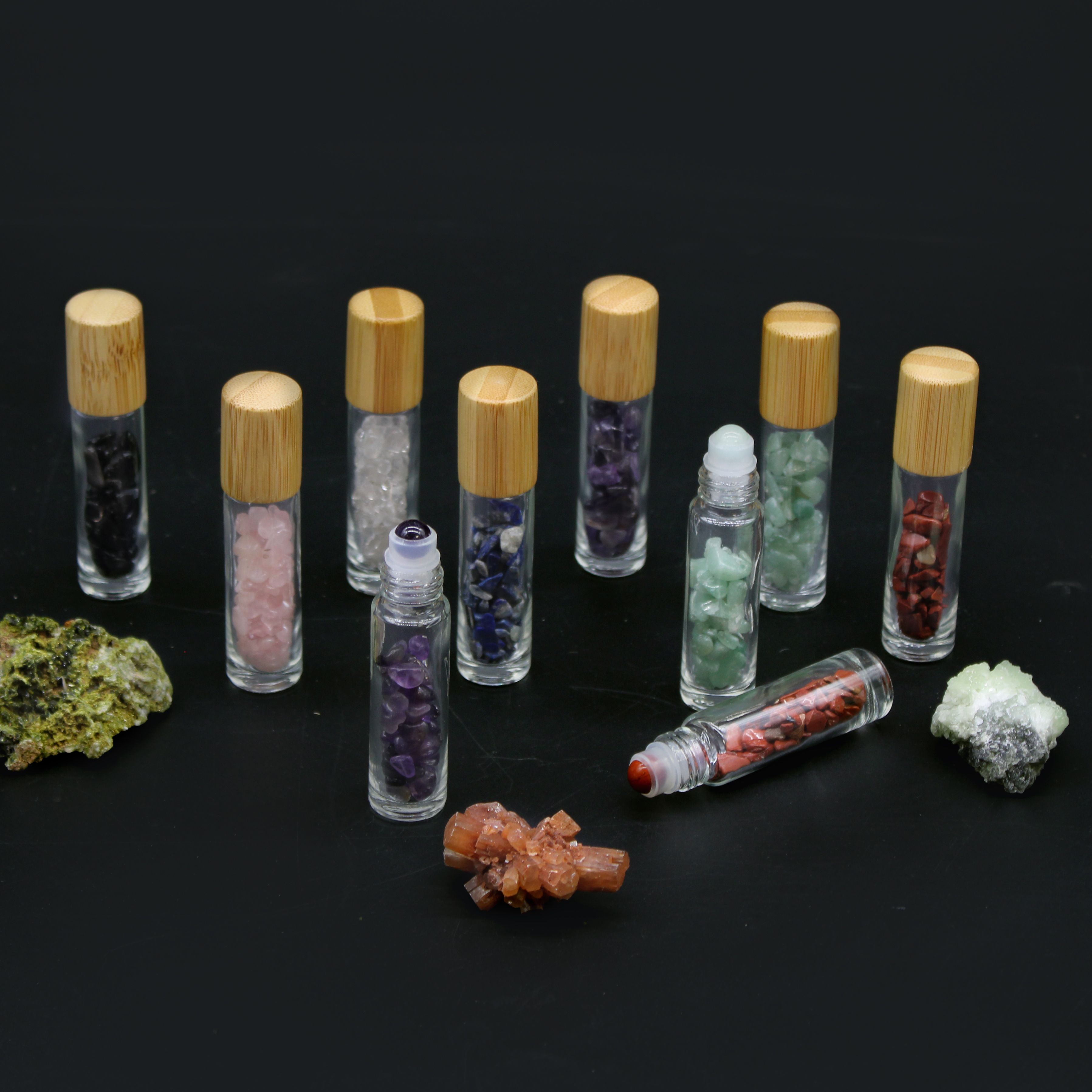 Gemstone Essential Oil Roller Bottles