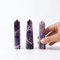 Gemstone Six Face Obelisk Points approx 11cm - Amethyst