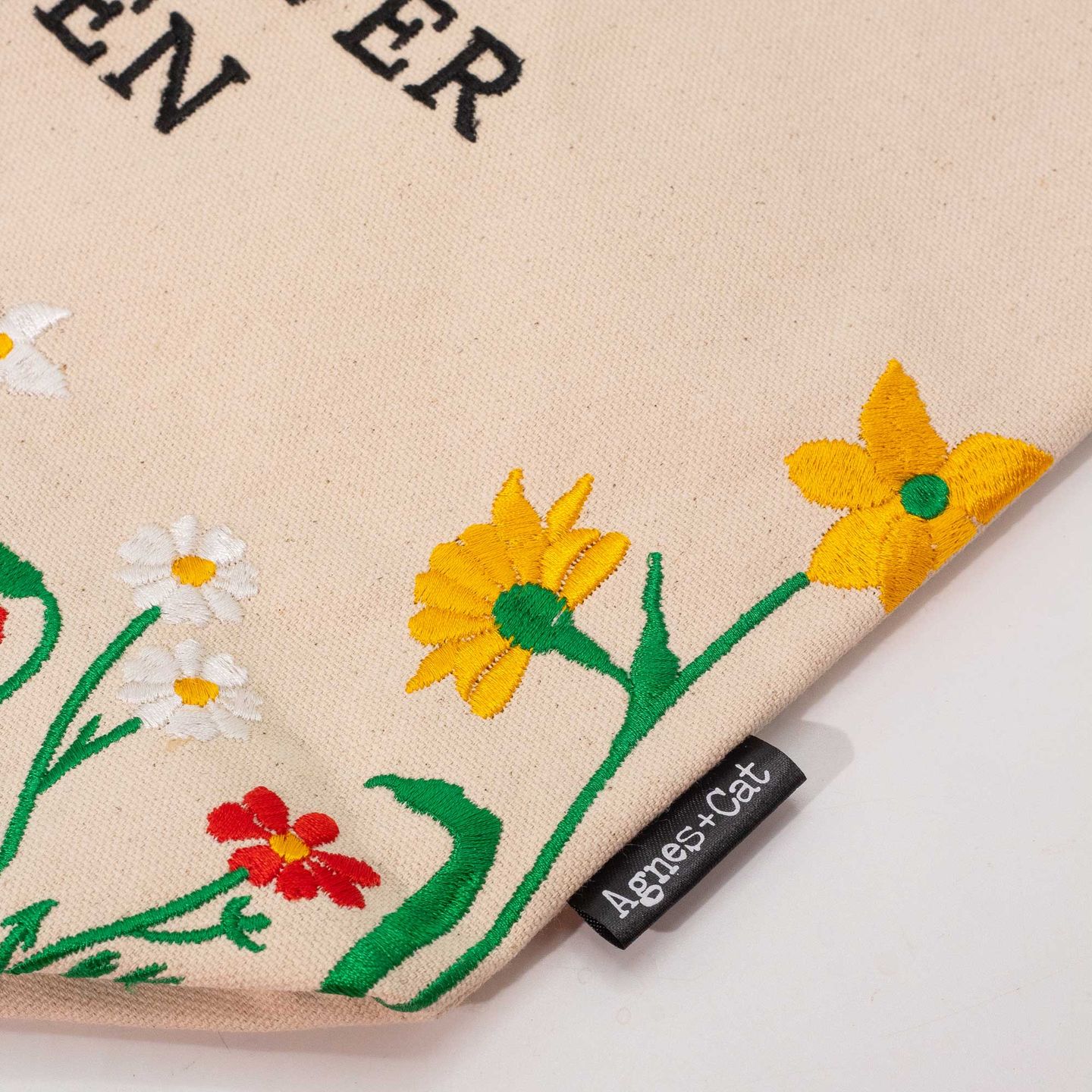 Agnes + Cat Embroidered Cotton Bags