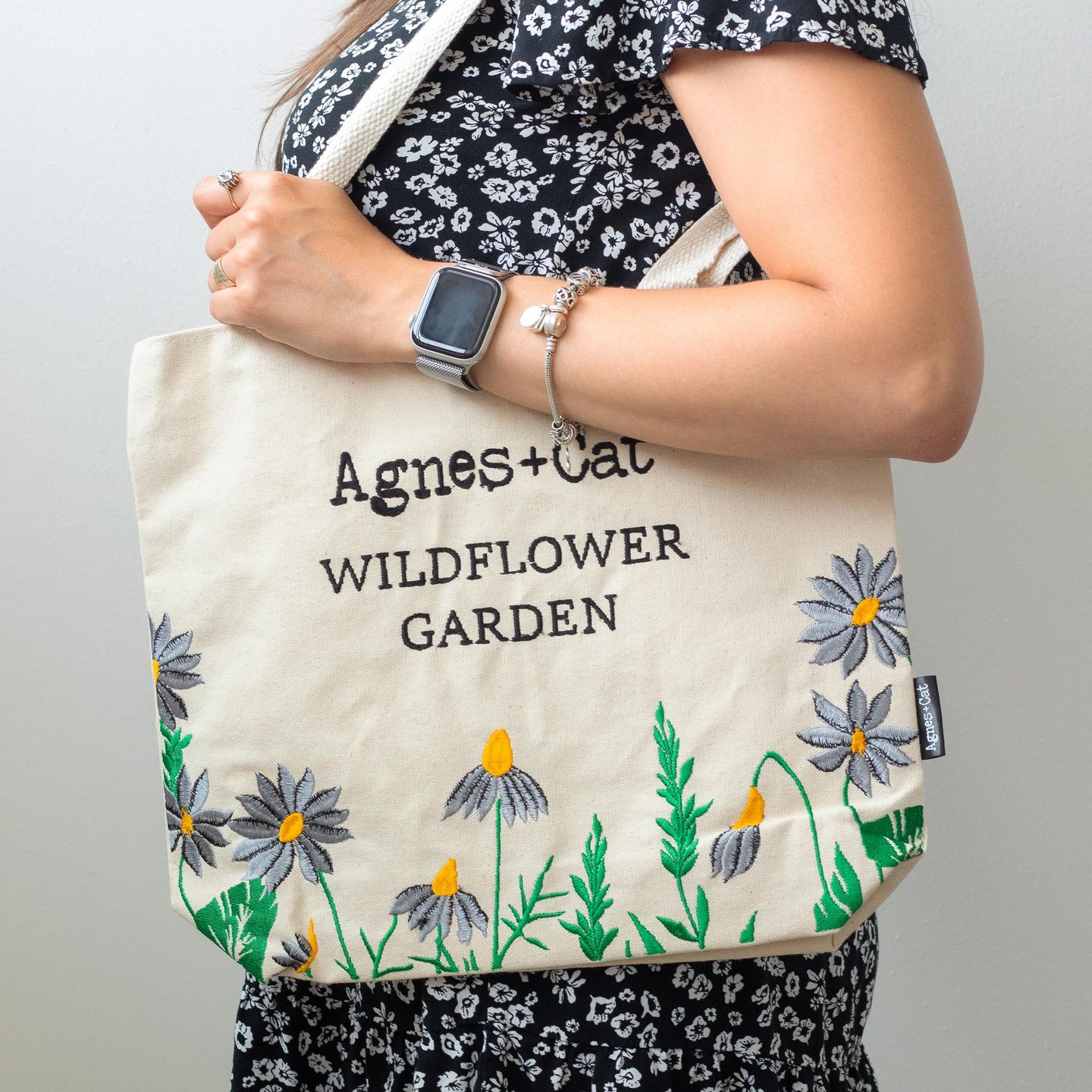 Agnes + Cat Embroidered Cotton Bags