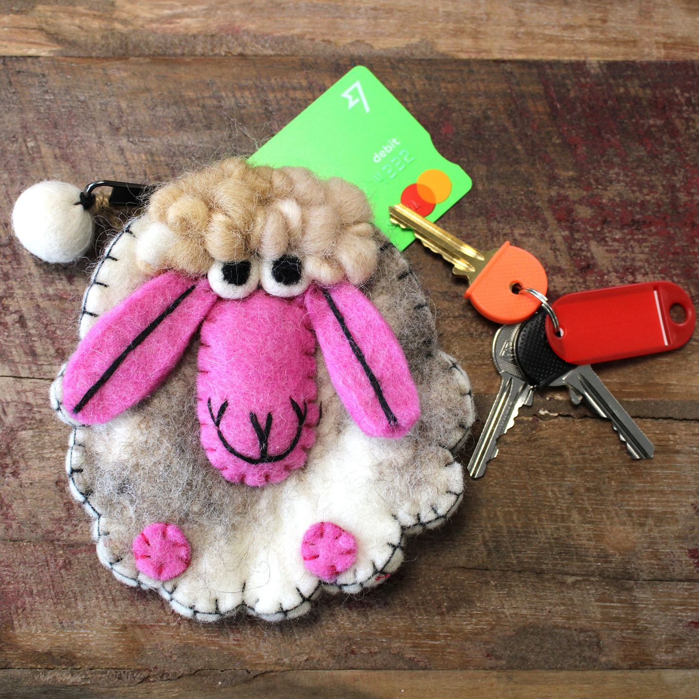 Natural Felt Zipper Pouches