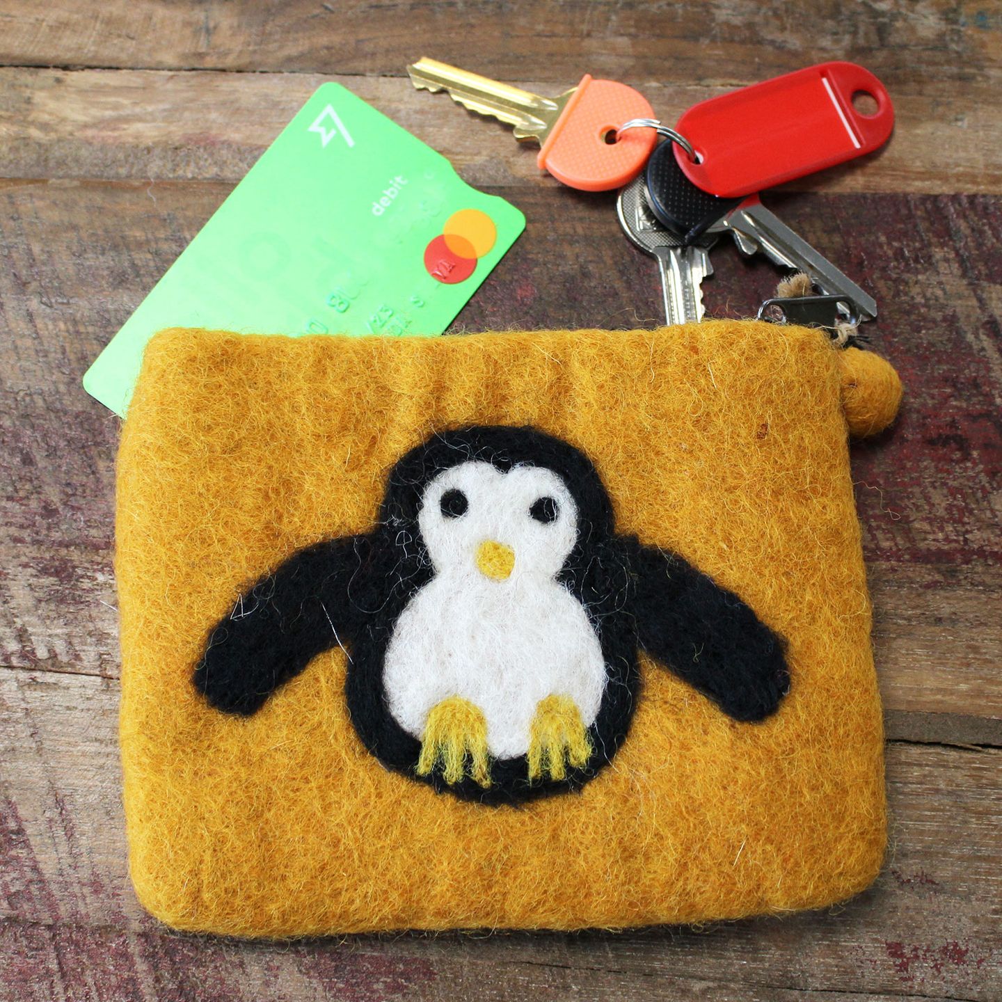 Natural Felt Zipper Pouches
