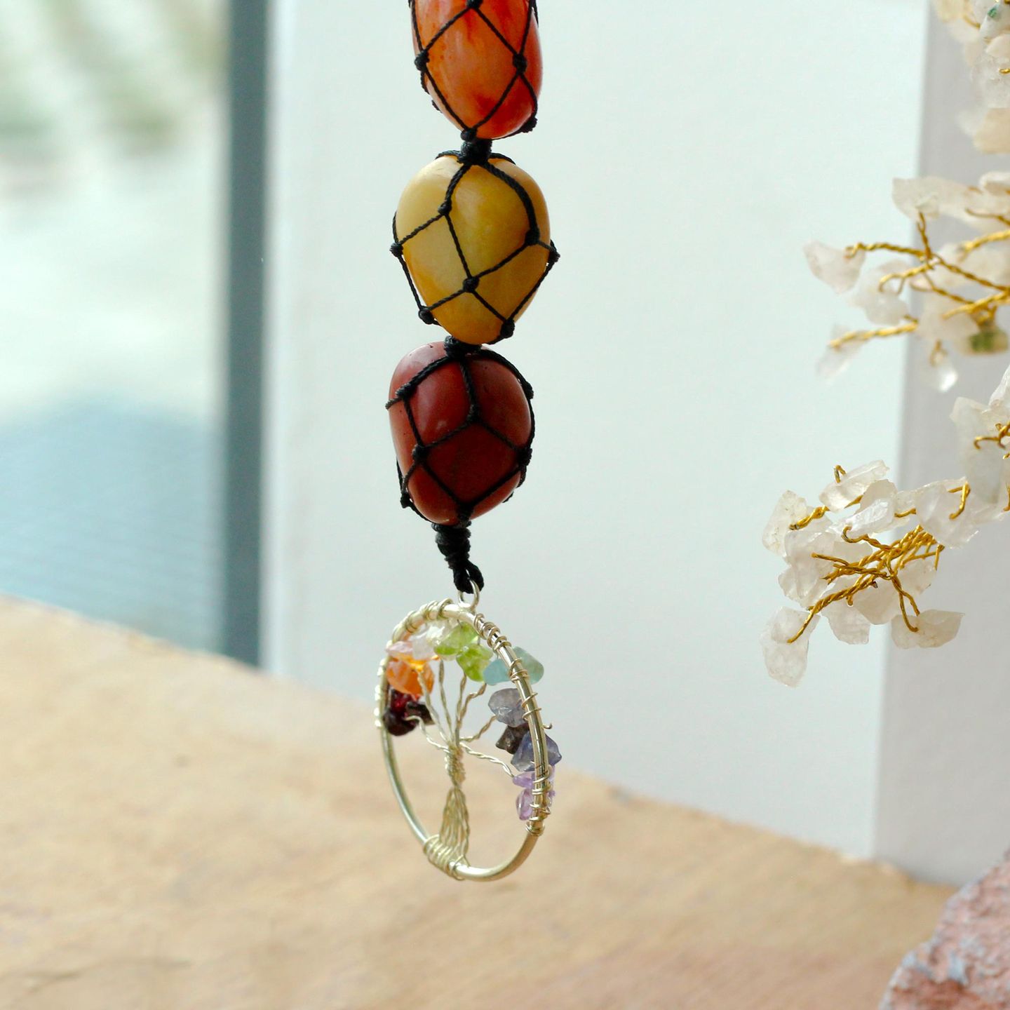 Hanging Chakra Stone Pendants