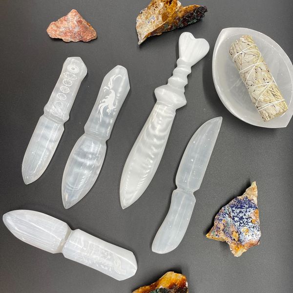 Selenite Ceremonial Knives