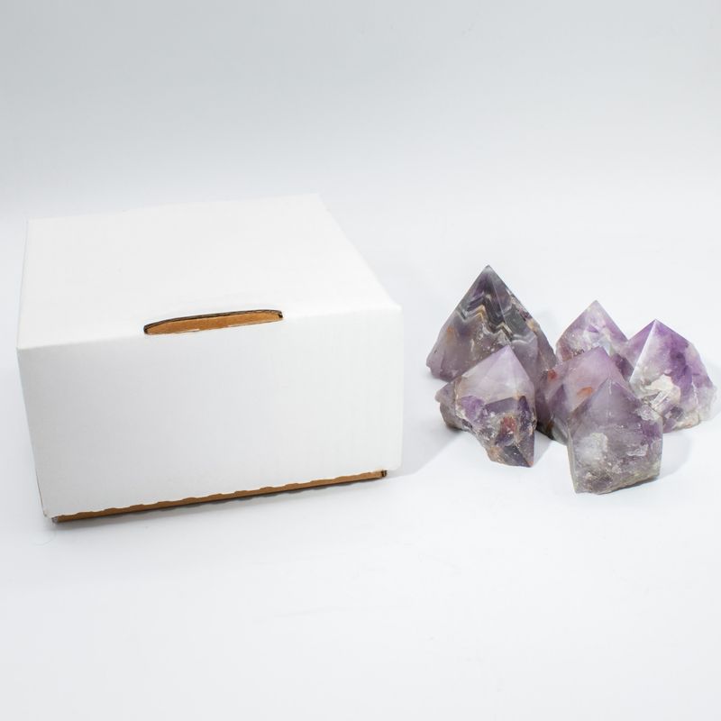 Bulk Gemstone Top Polished Points - Amethyst A grade (approx 5-6 pieces)
