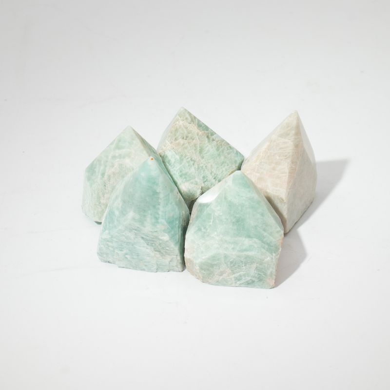 Bulk Gemstone Top Polished Points - Indian Amazonite (approx 5-6 pieces)