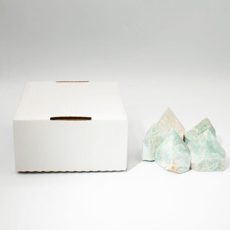 Bulk Gemstone Top Polished Points - Indian Amazonite (approx 5-6 pieces)