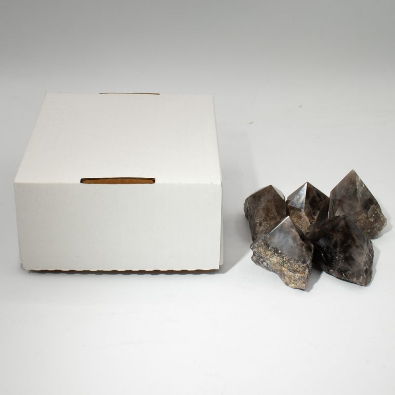 Bulk Gemstone Top Polished Points - Smoky Quartz (approx 5-6 pieces)