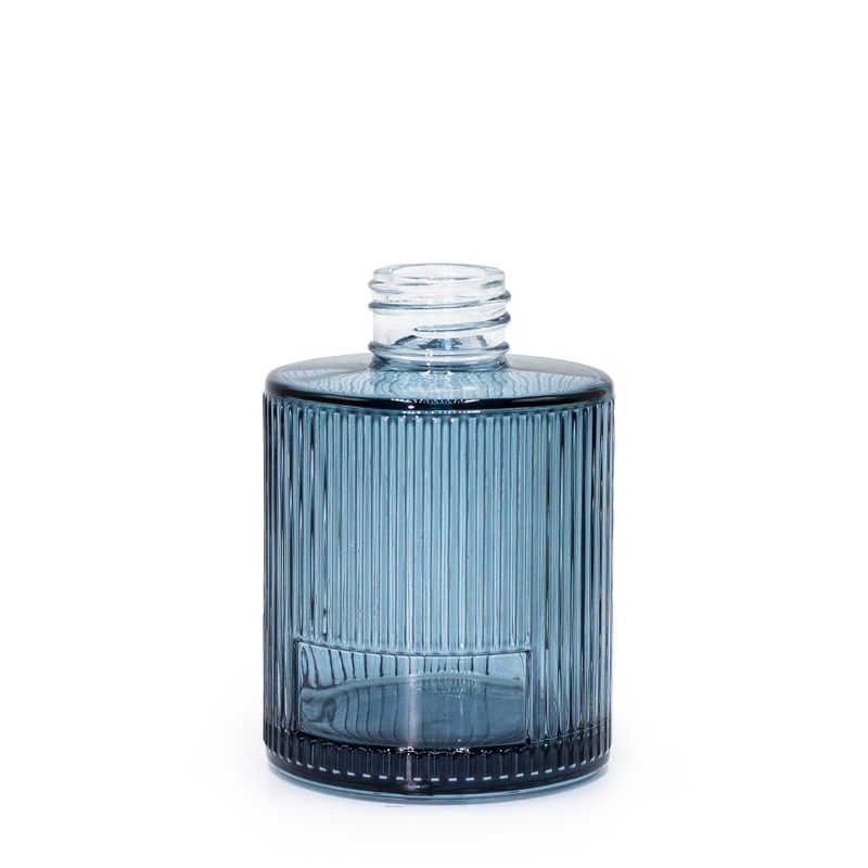 150ml Ribbed Round Reed Diffuser Bottle (28mm Neck) - Smoky Blue