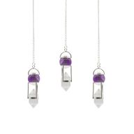 Seeker of Truth - Double Power Pendulum - Amethyst Globe - Clear Quartz Double Terminated