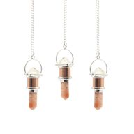 The Moon Chamber- Combo Piece Copper Pendulum -  Clear Quartz & Sunstone