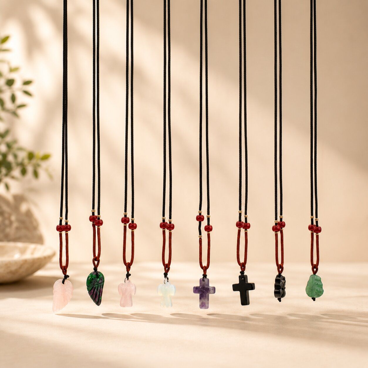 Cord Necklace Gemstone Pendants