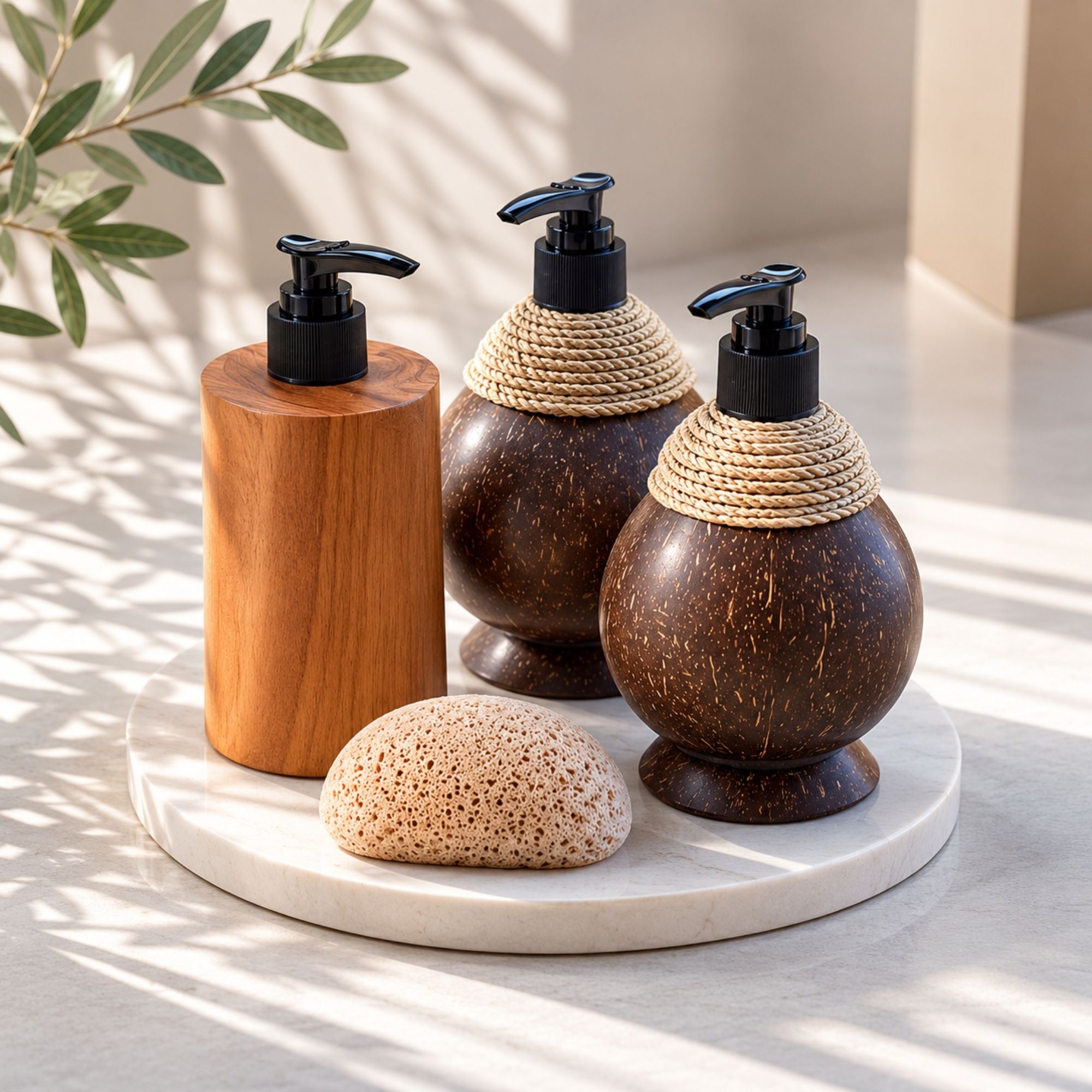 Natural Teakwood Soap Dispensers