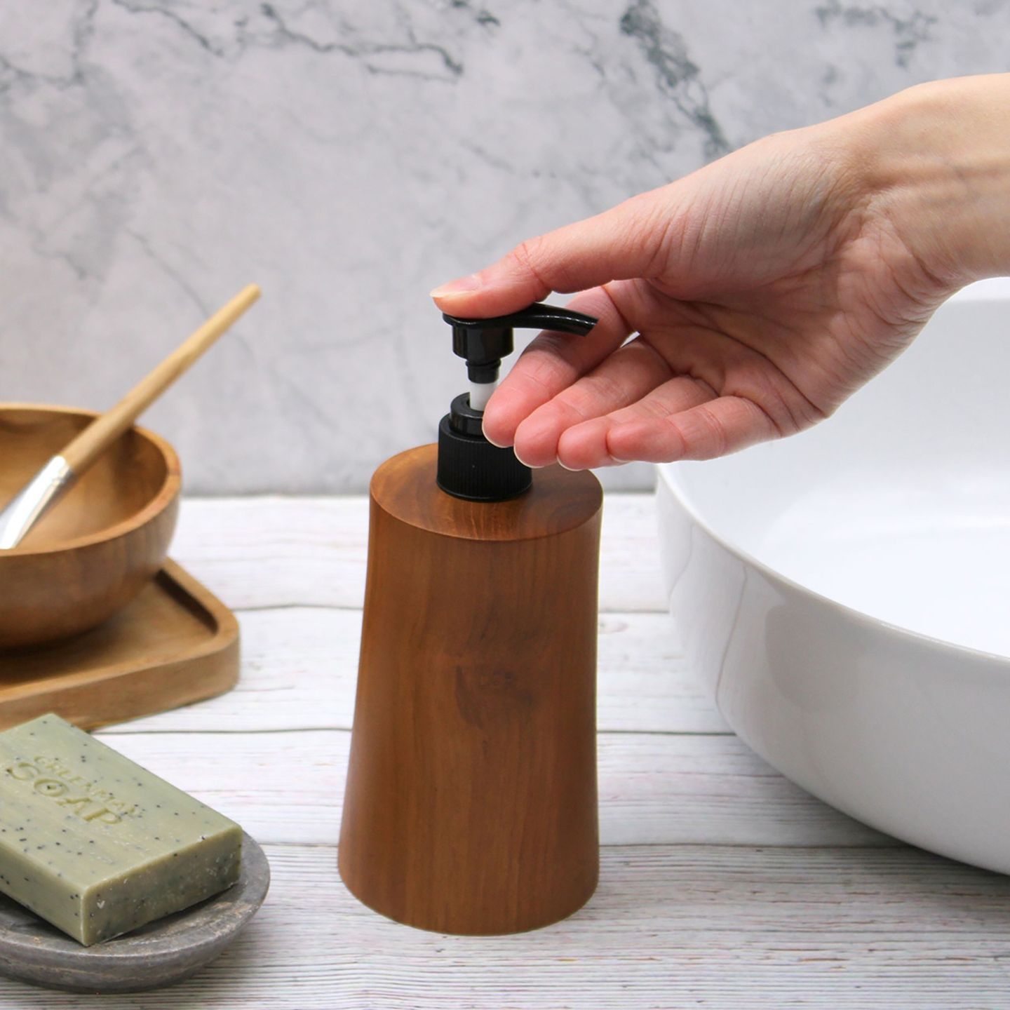 Natural Teakwood Soap Dispensers