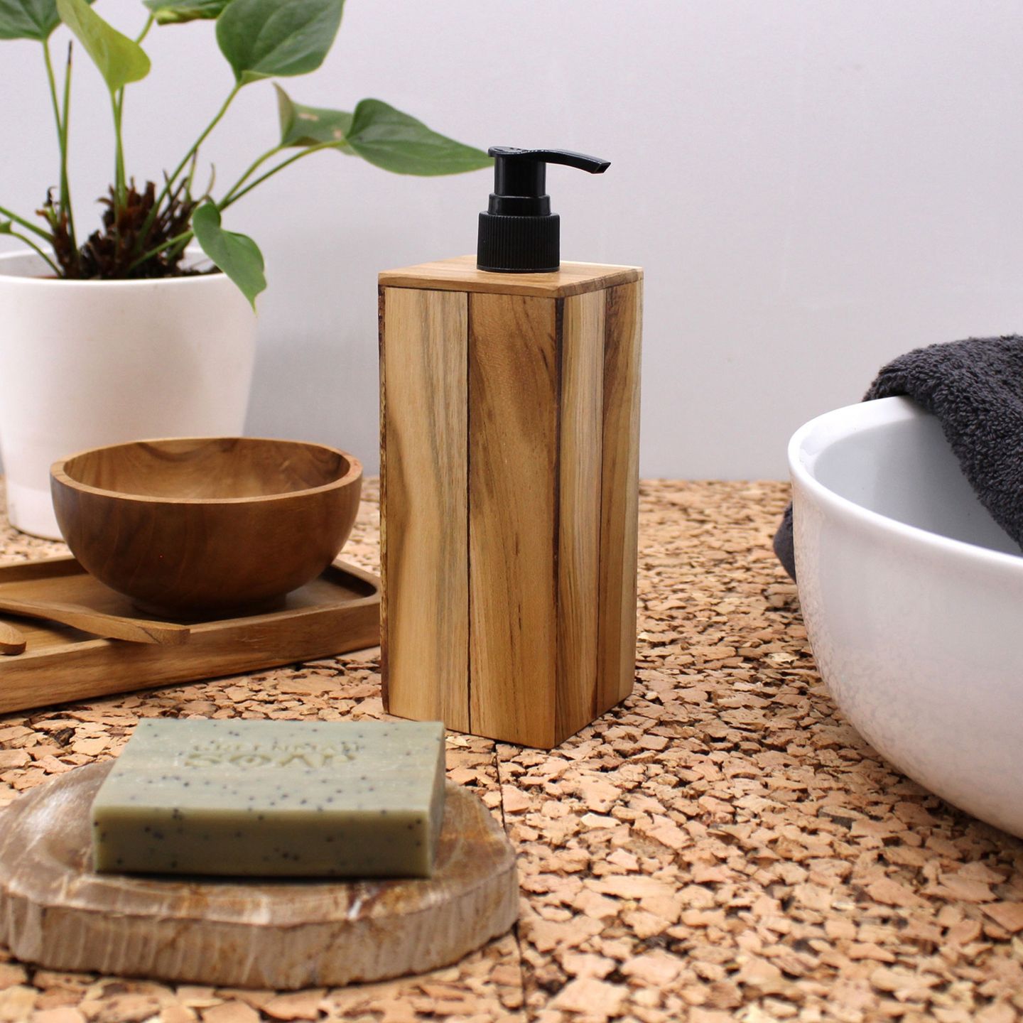 Natural Teakwood Soap Dispensers