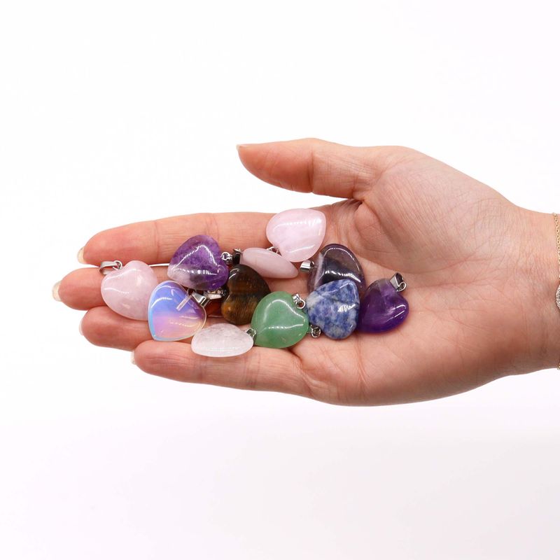 120x Gemstone Pendants with Pendant Cords and Frame Displays