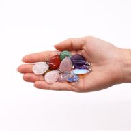 120x Gemstone Pendants with Pendant Cords and Frame Displays