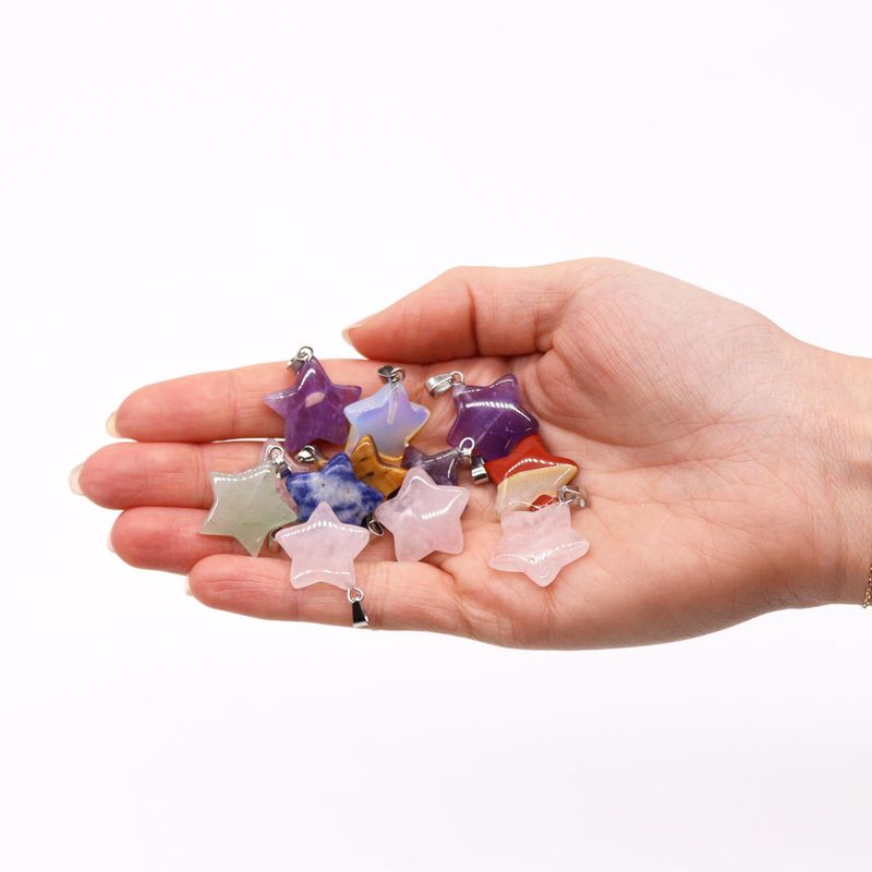 120x Gemstone Pendants with Pendant Cords and Frame Displays