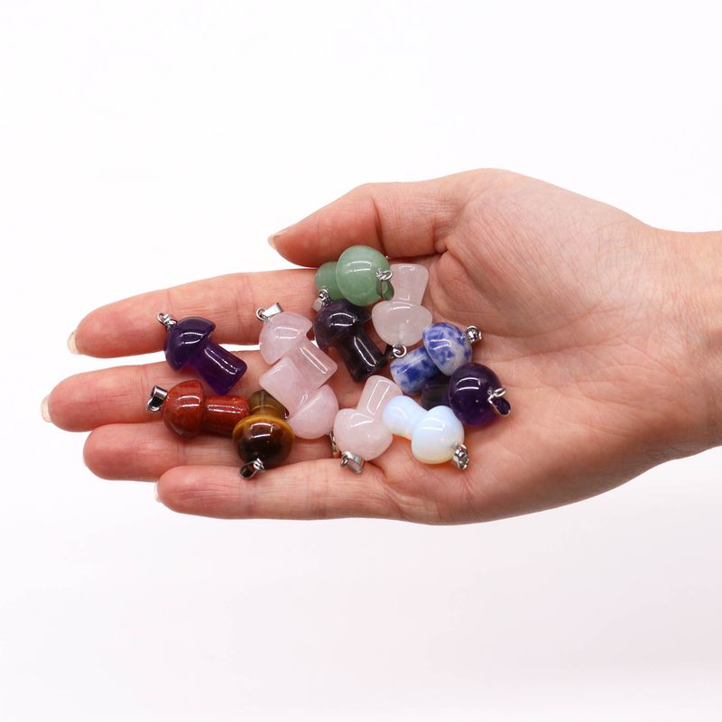 120x Gemstone Pendants with Pendant Cords and Frame Displays