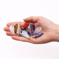 120x Gemstone Pendants with Pendant Cords and Frame Displays