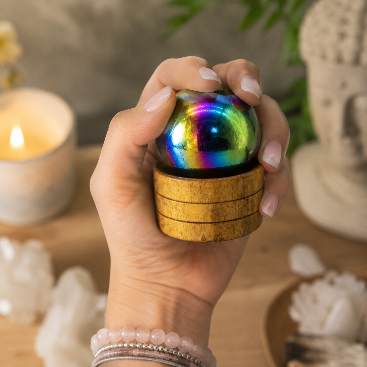 Gemstone Spheres with Stand