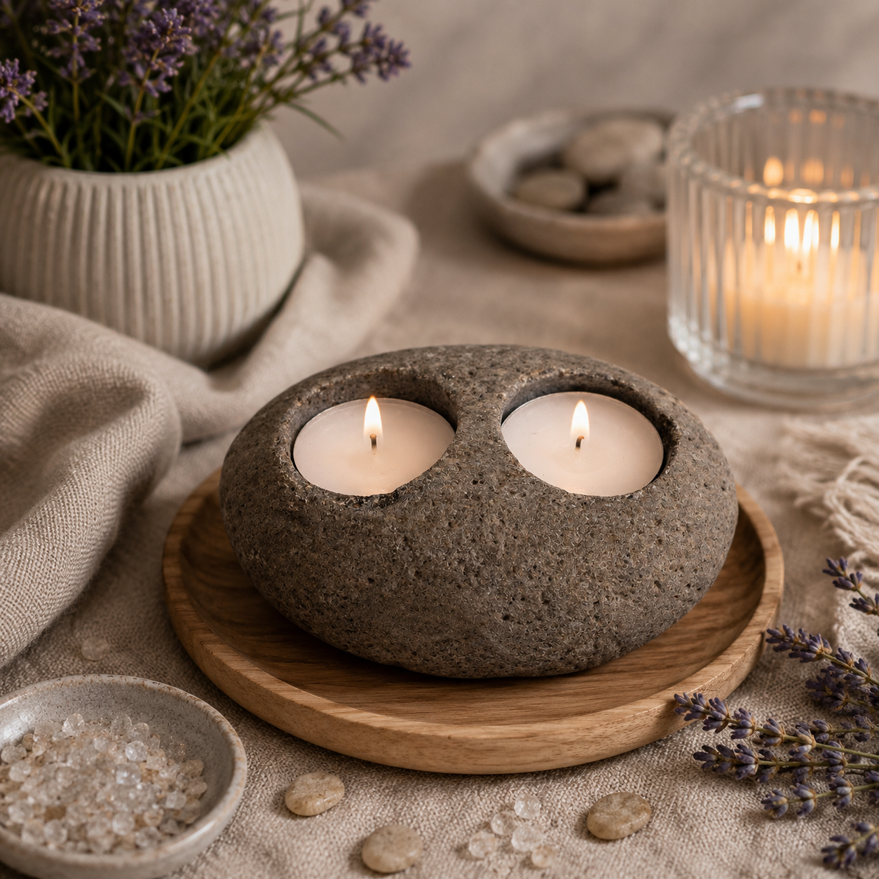 Riverstone Candle Holders