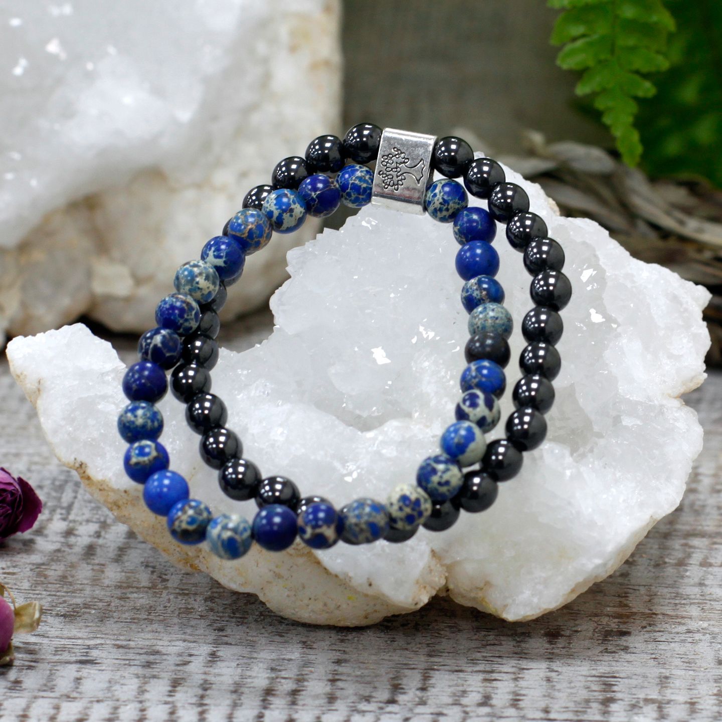 Magnetic Hematite & Gemstone Double Bracelets