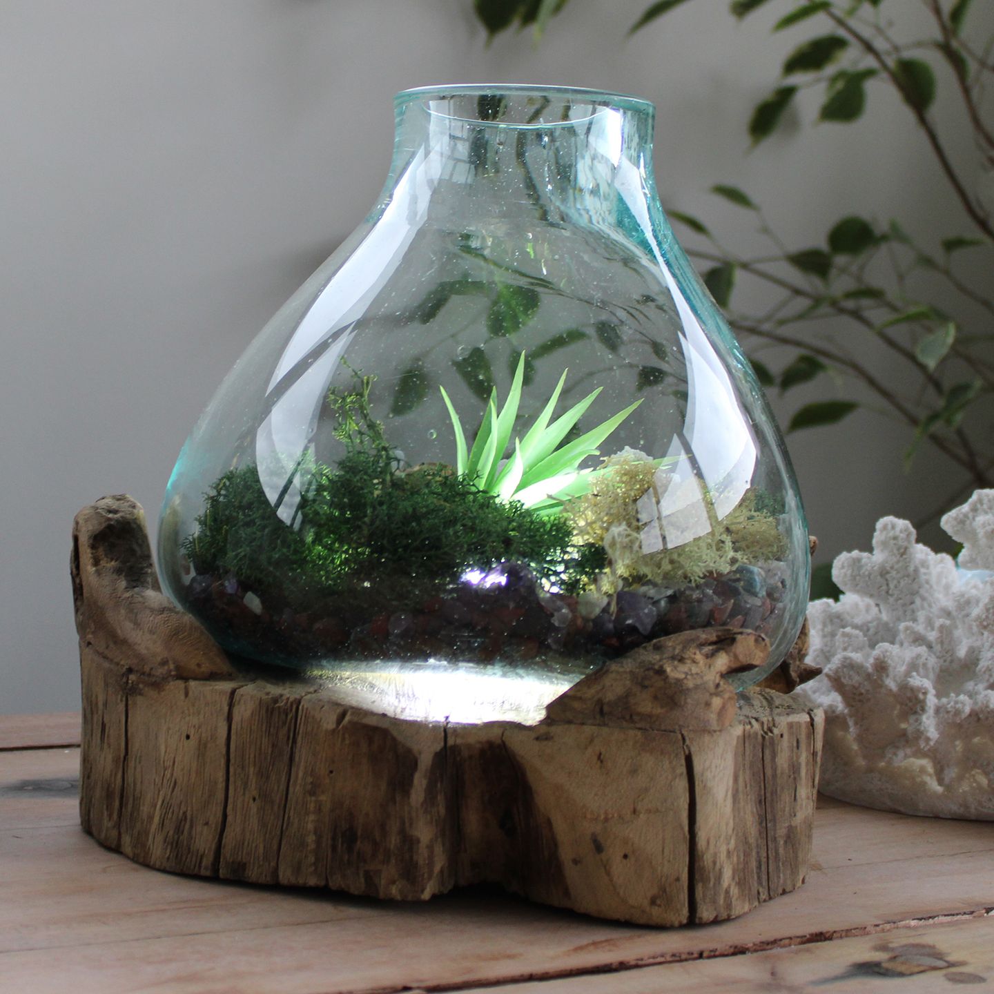 Molten Glass on Wood