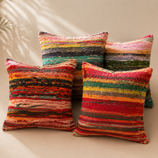 Rag Rug Cushion Covers